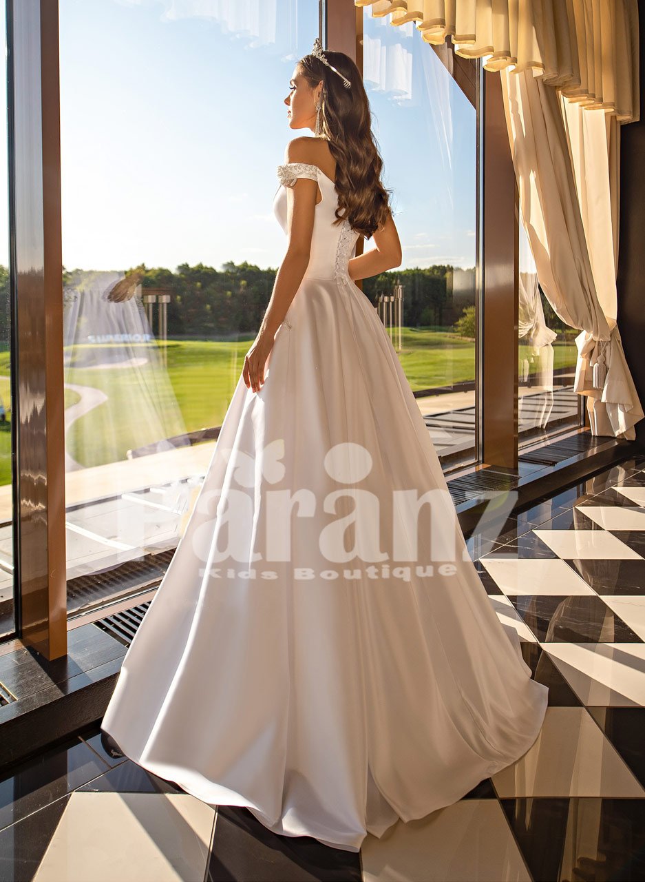 off the shoulder cinderella wedding dress