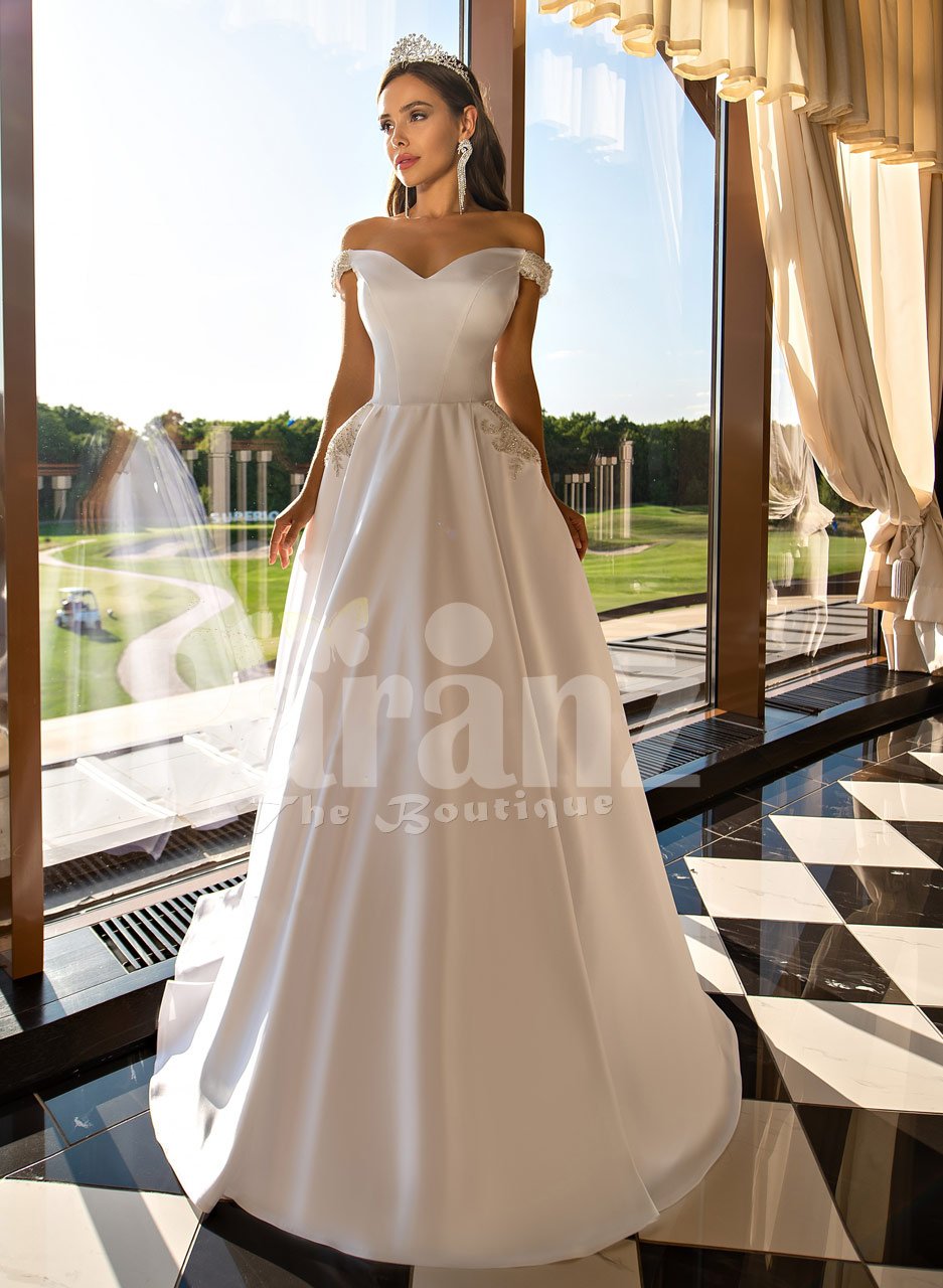 white cinderella wedding dress