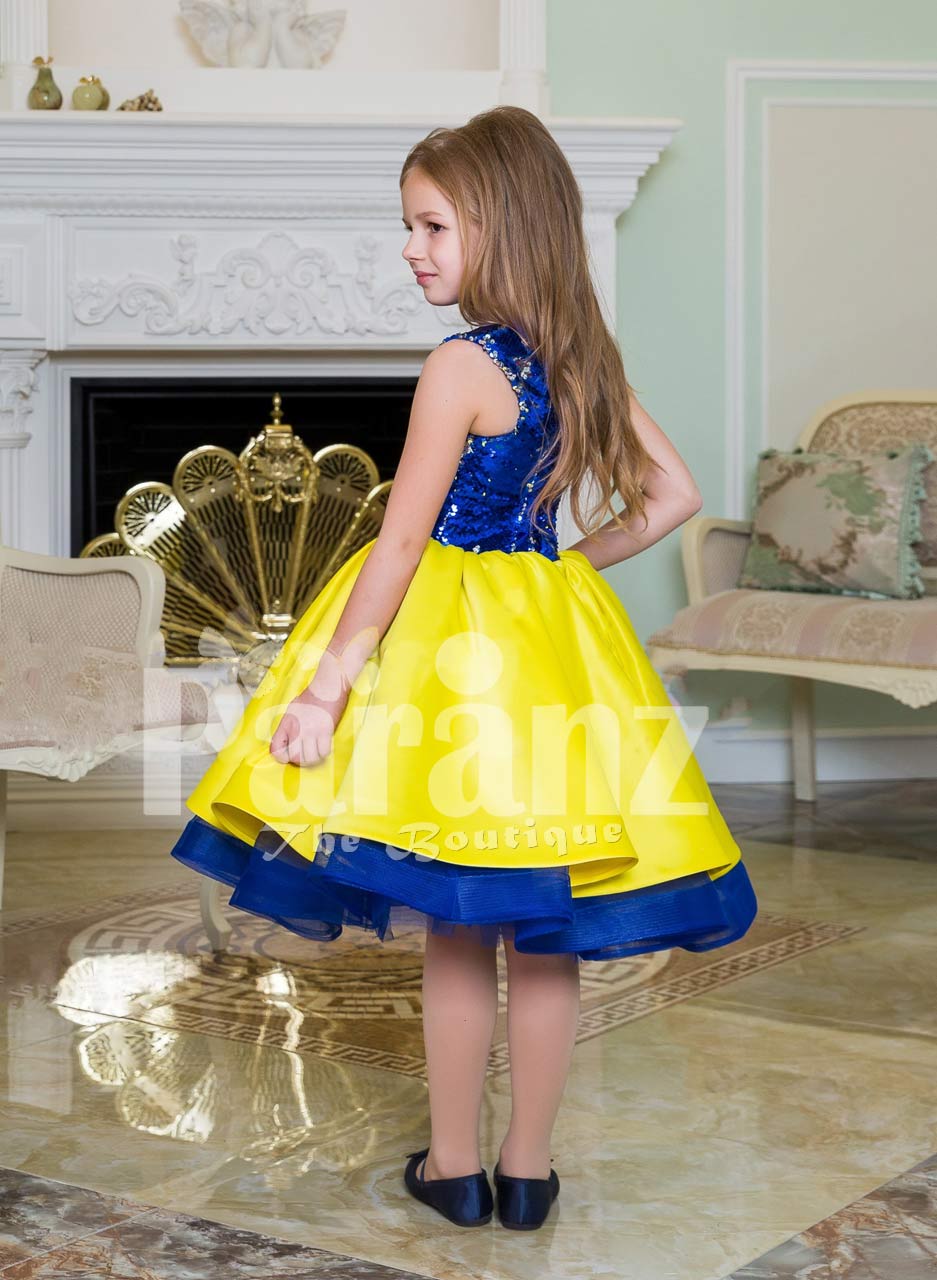 bright blue party dress