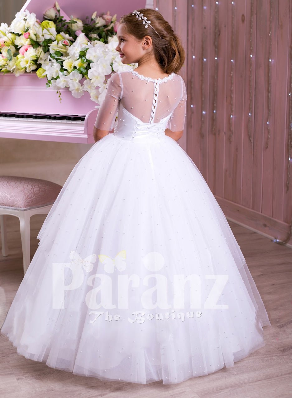 pearl white color dress
