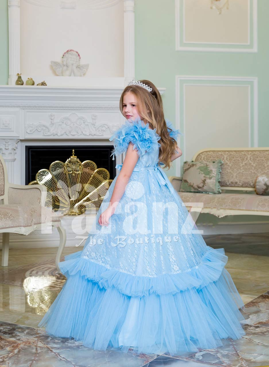 ruffle sleeve baby gown