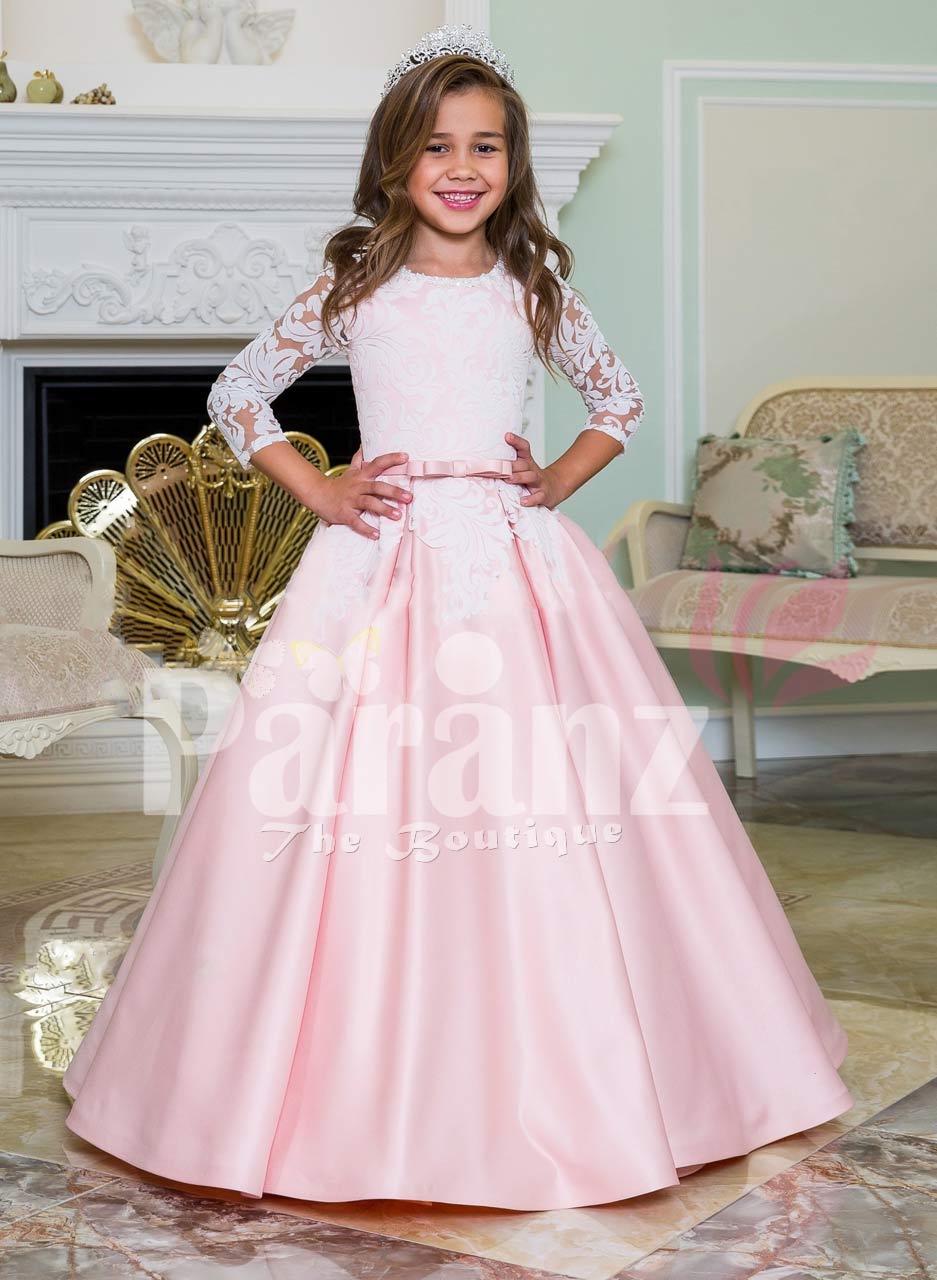 baby pink floor length dress