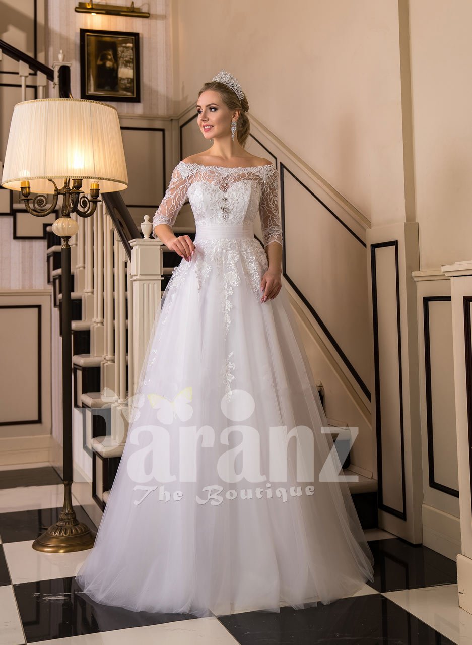 off white floor length dress