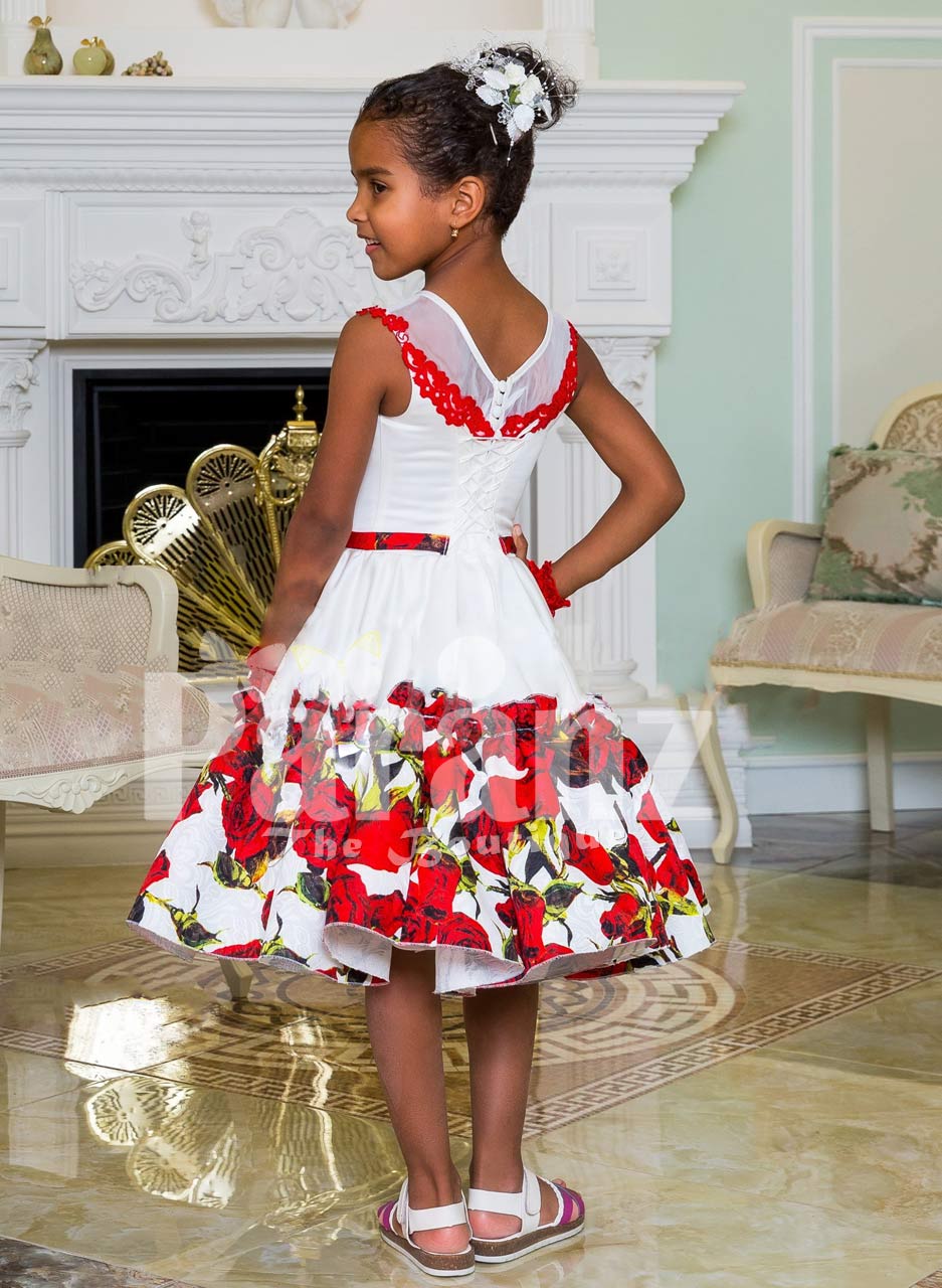 white and red party dress