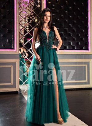 deep green evening gown