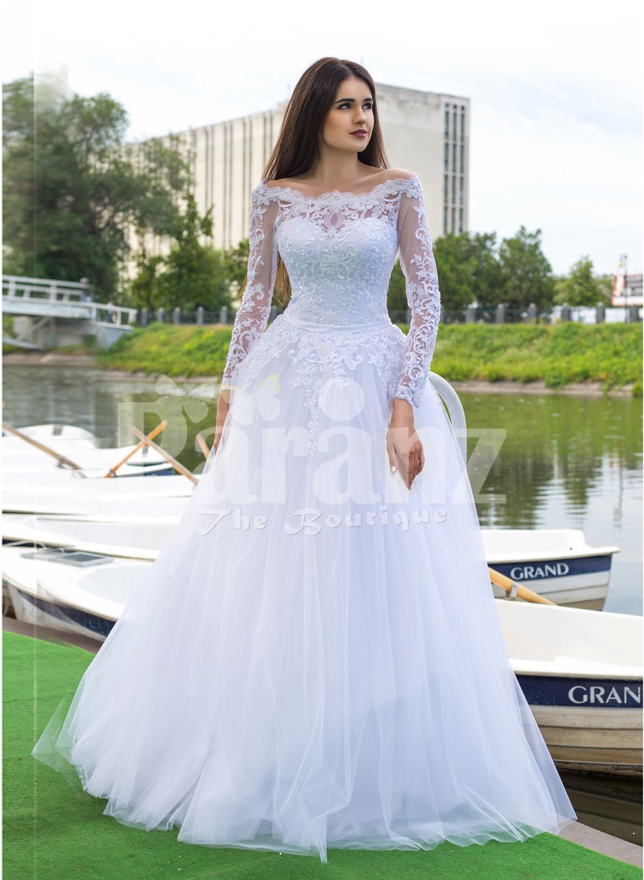 white elegant gown