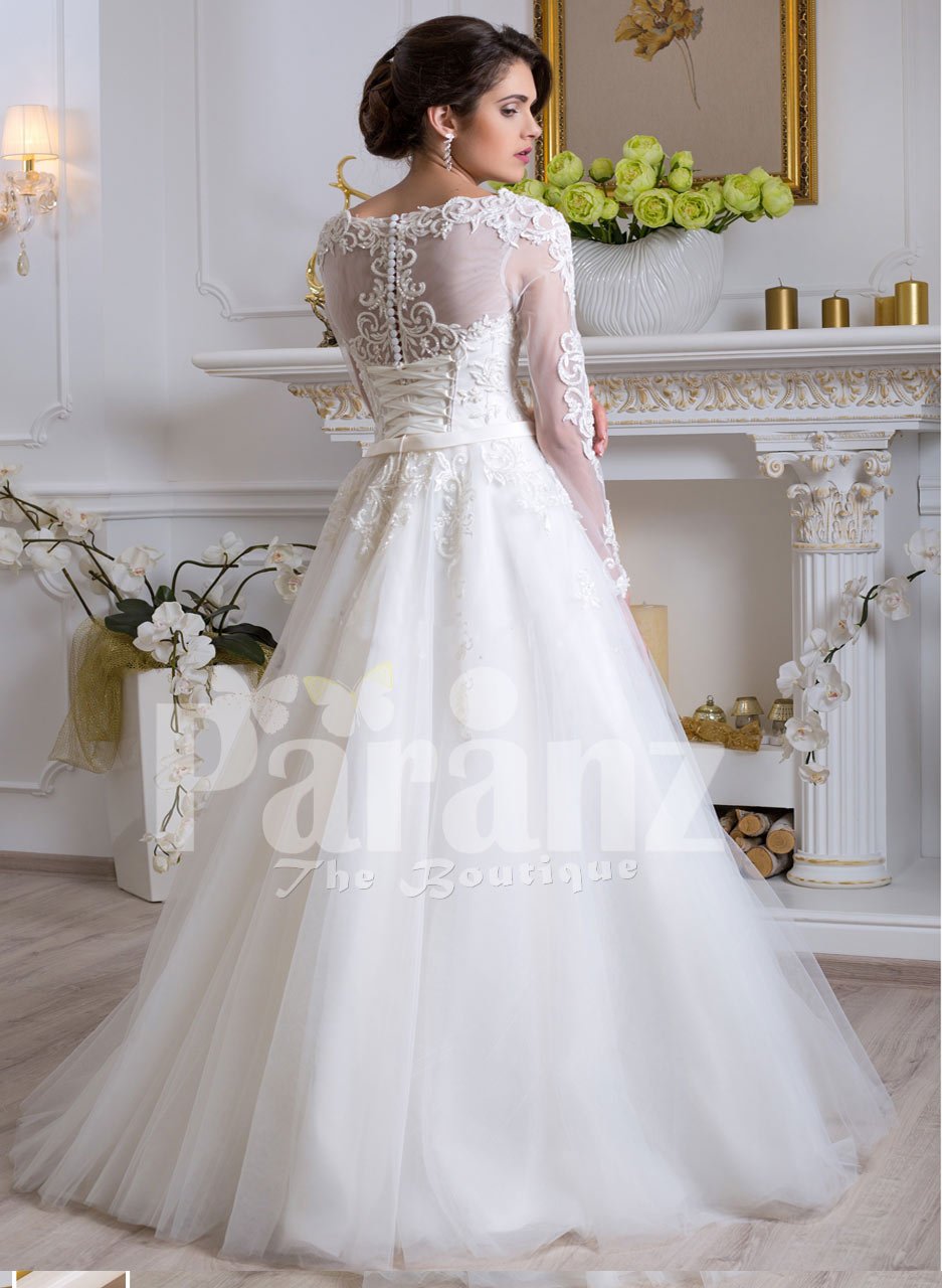 full sleeves wedding gown