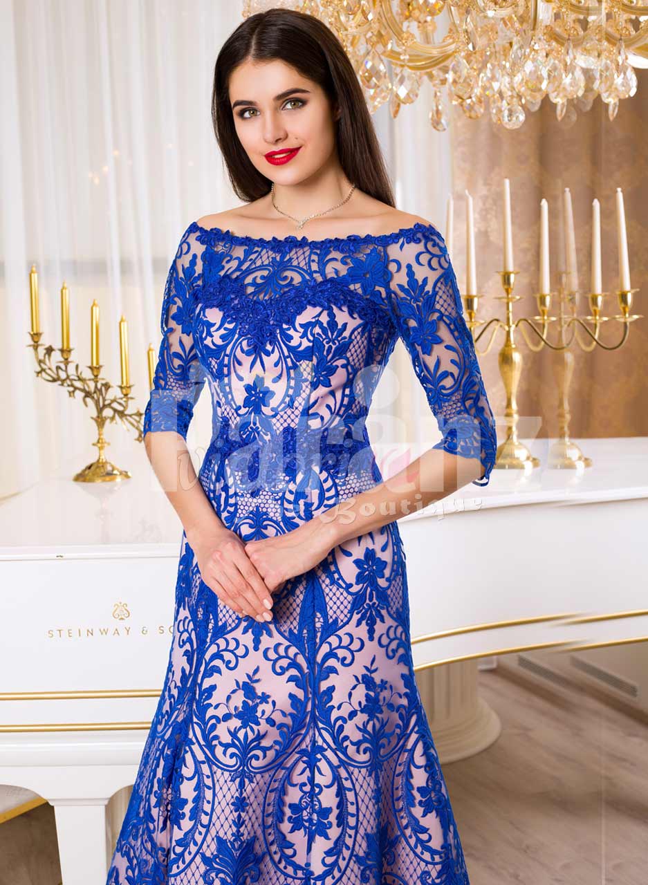 bright blue lace dress