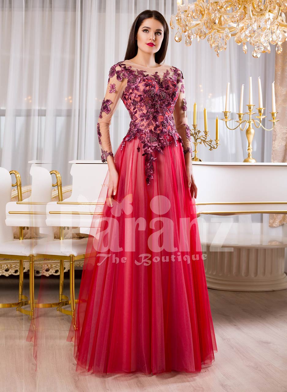sheer evening gown