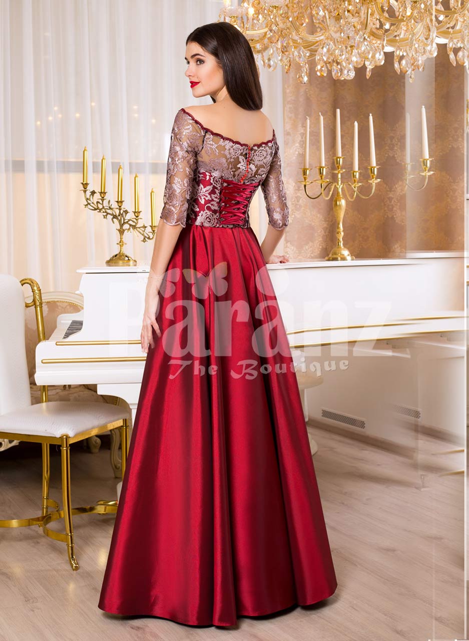 dress maroon silver