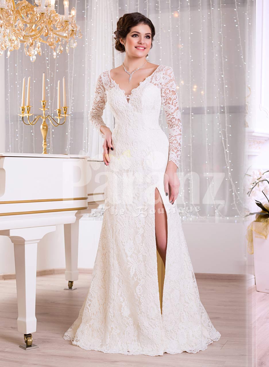 satin white ball gown