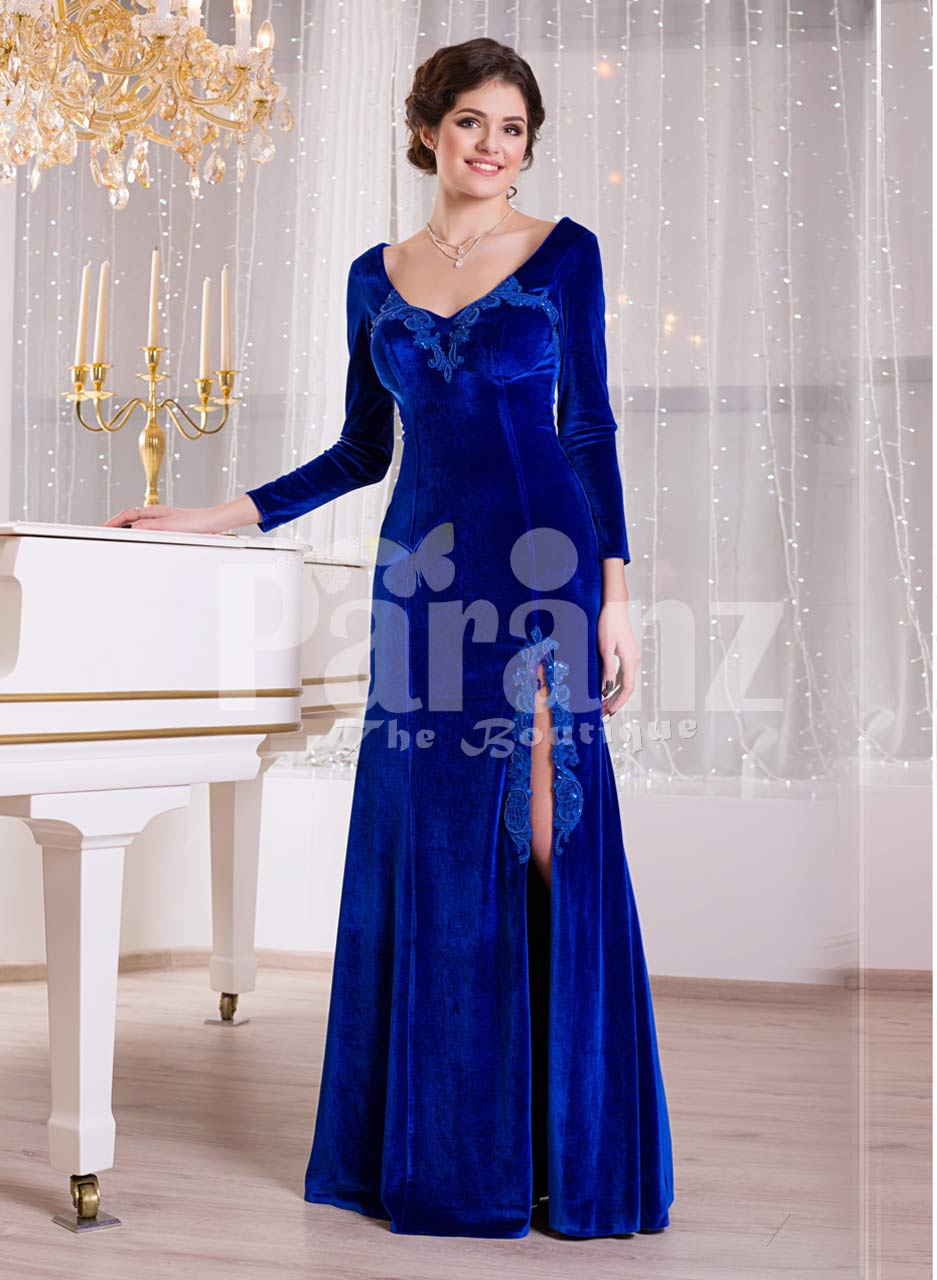 gown in velvet