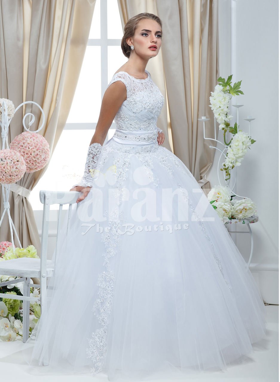 simple white satin wedding dress