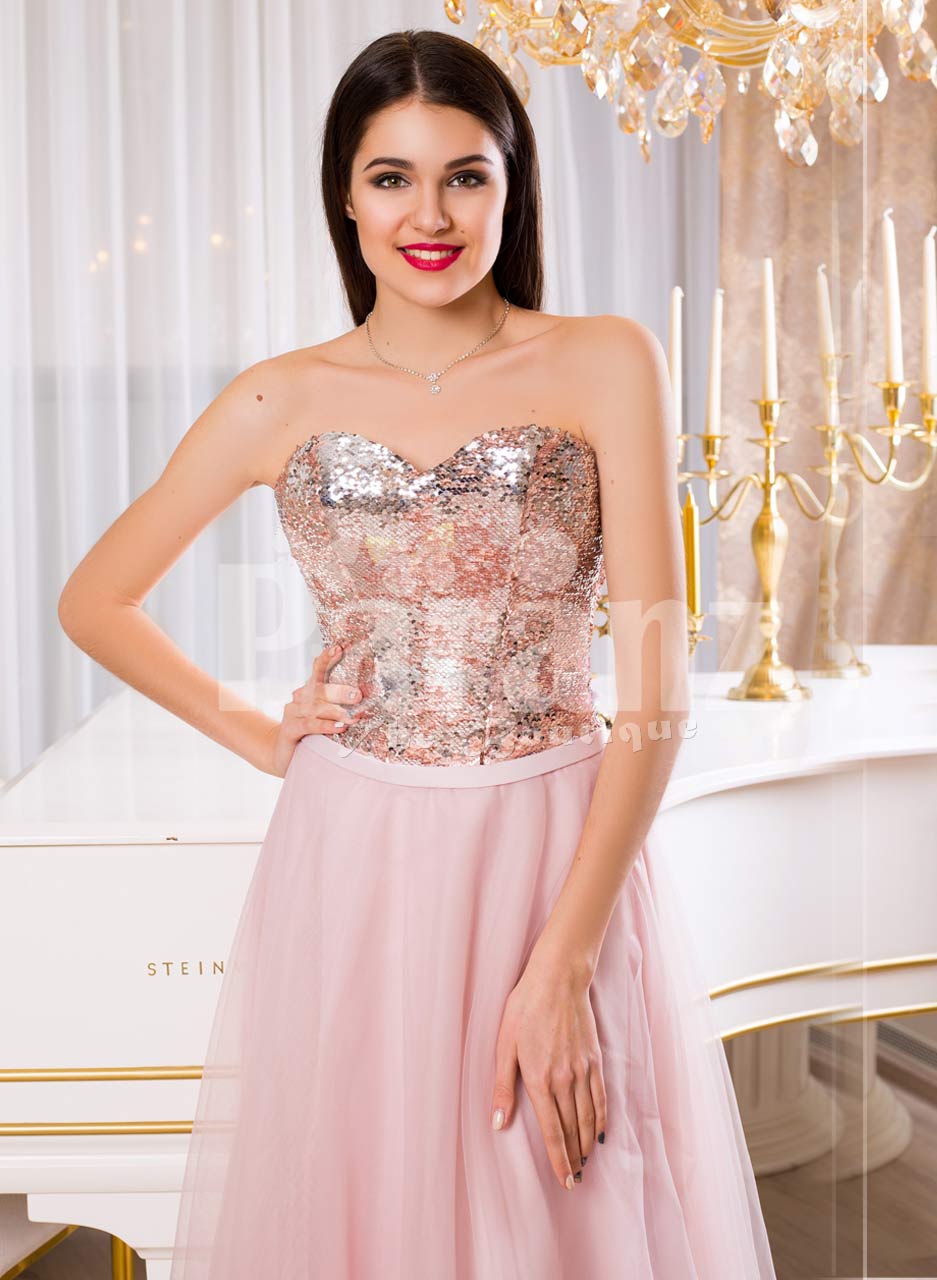 pink and silver gown