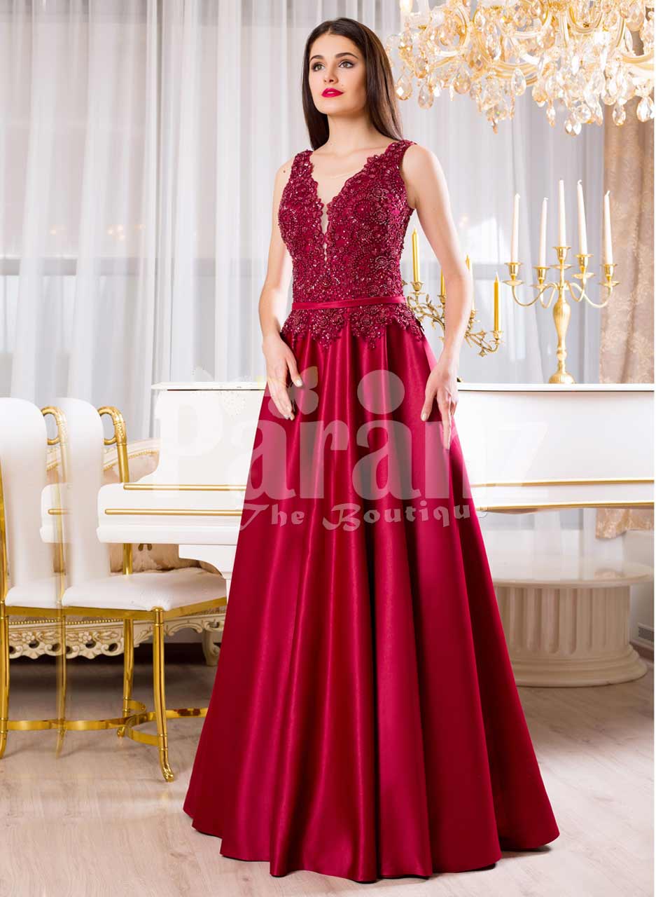 evening gown maroon
