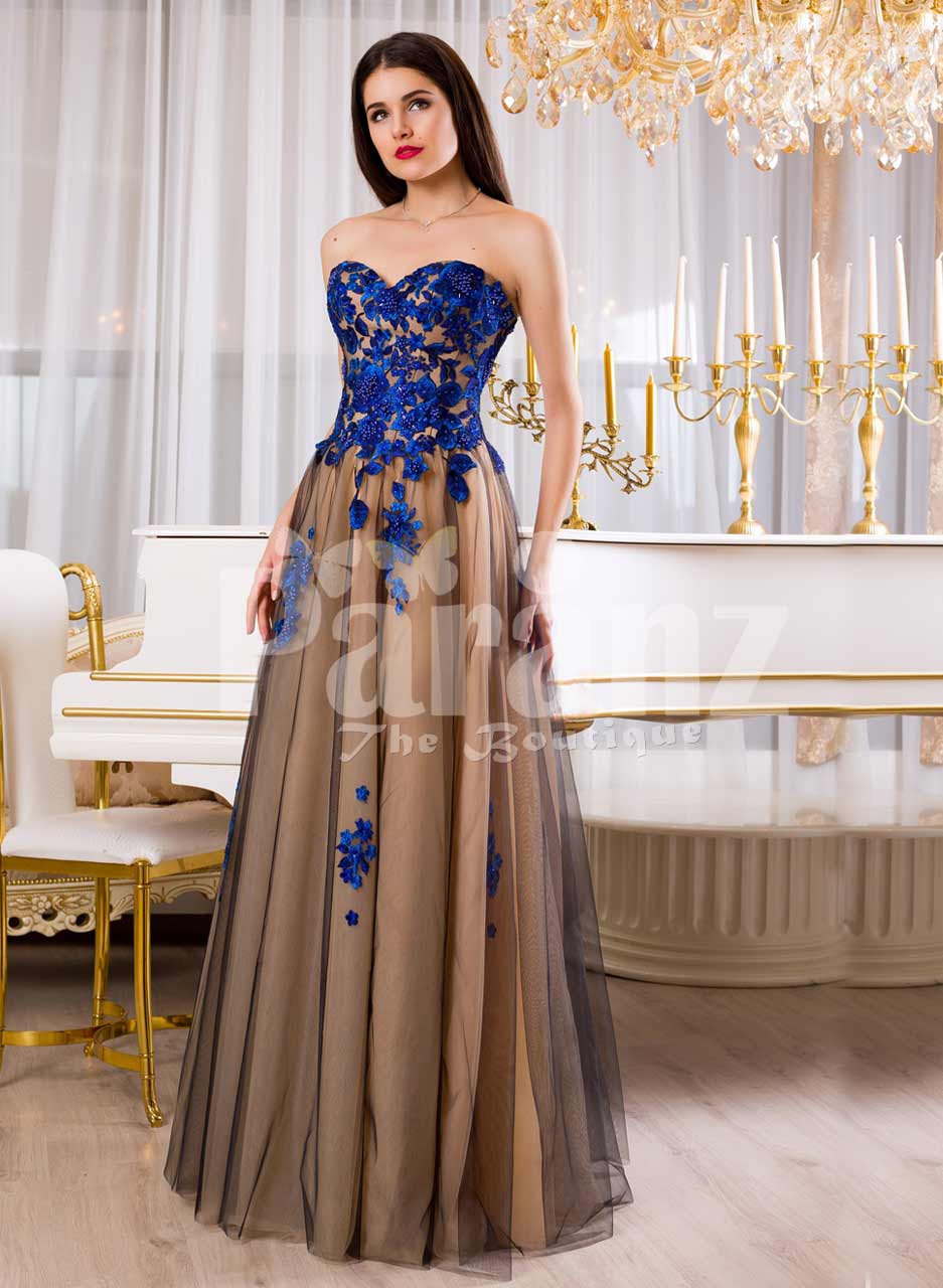 bright blue evening dress