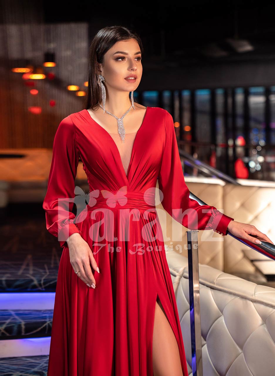 womens red evening gown