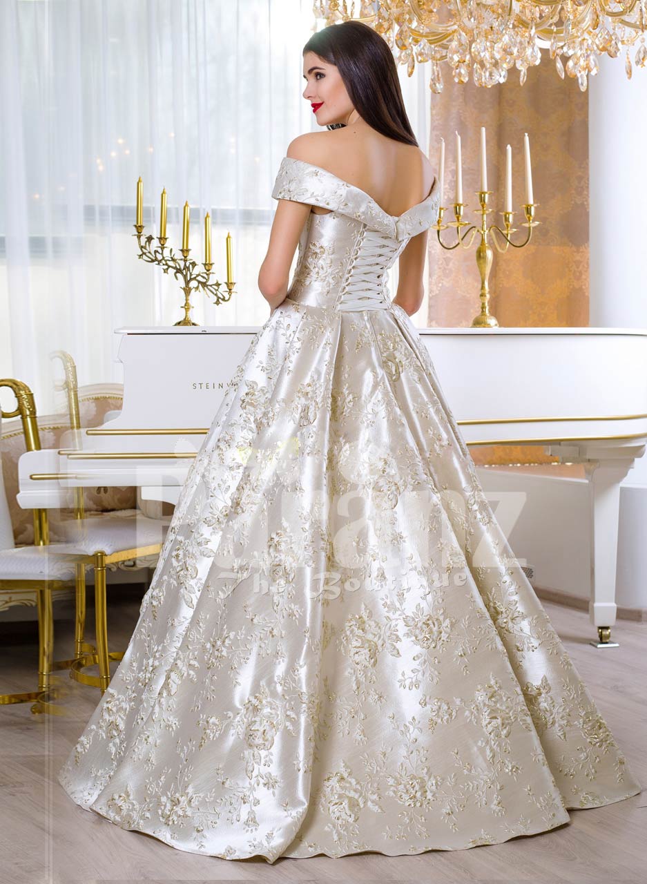 Silver satin sales wedding dress