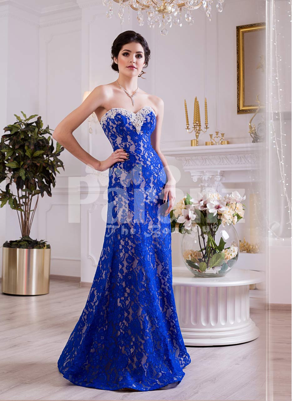 royal blue floor length gown